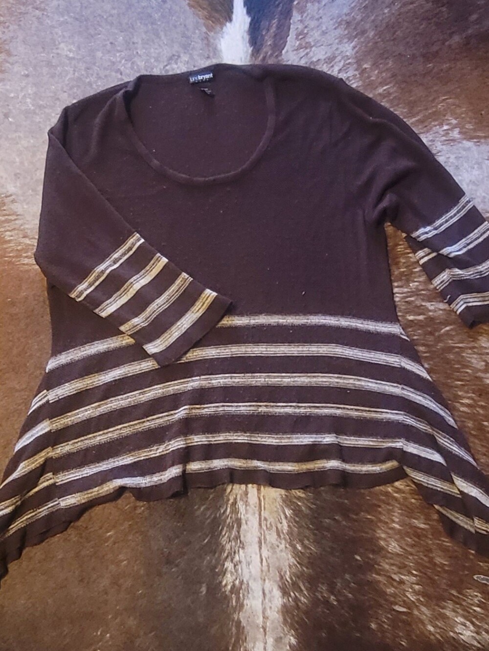 Lane Bryant Brown Scoop-Neck Tunic